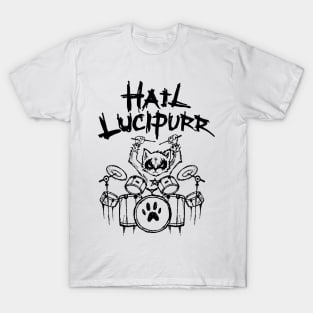 Hail Lucipurr Heavy Metal Satan Cats Guitar Playing Cat Gift T-Shirt